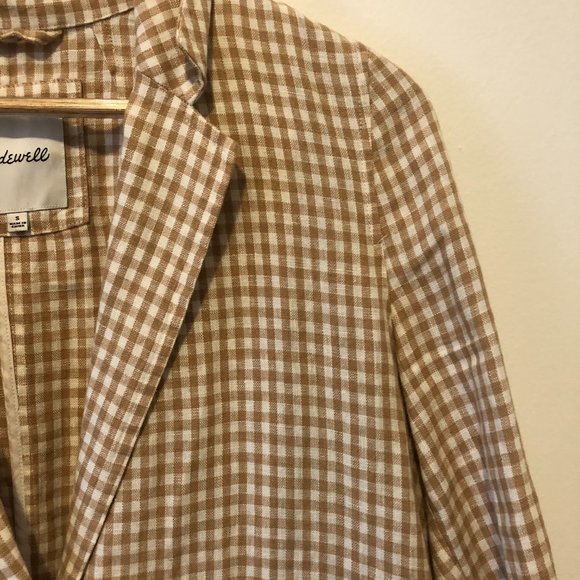 Madewell Linen Dorset Blazer in Gingham Check - Picture 4 of 5